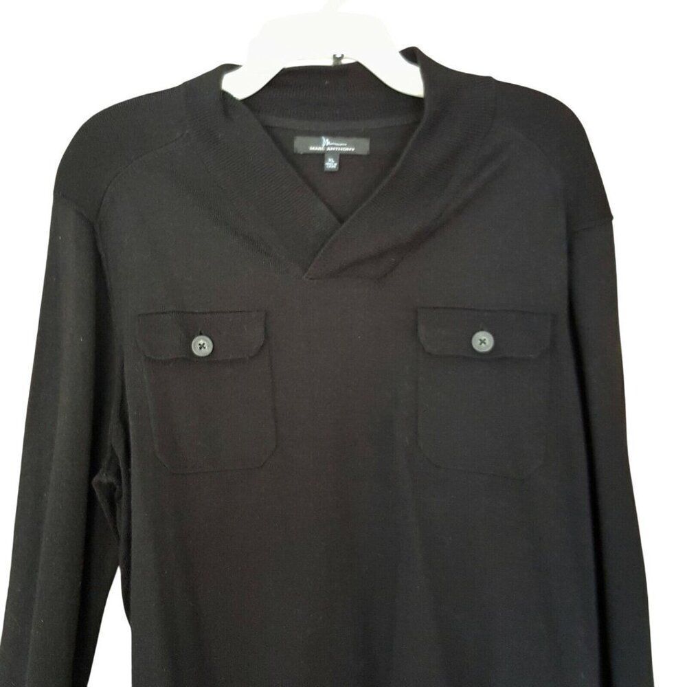 Marc Anthony Mens Sweater XL Black Pullover New